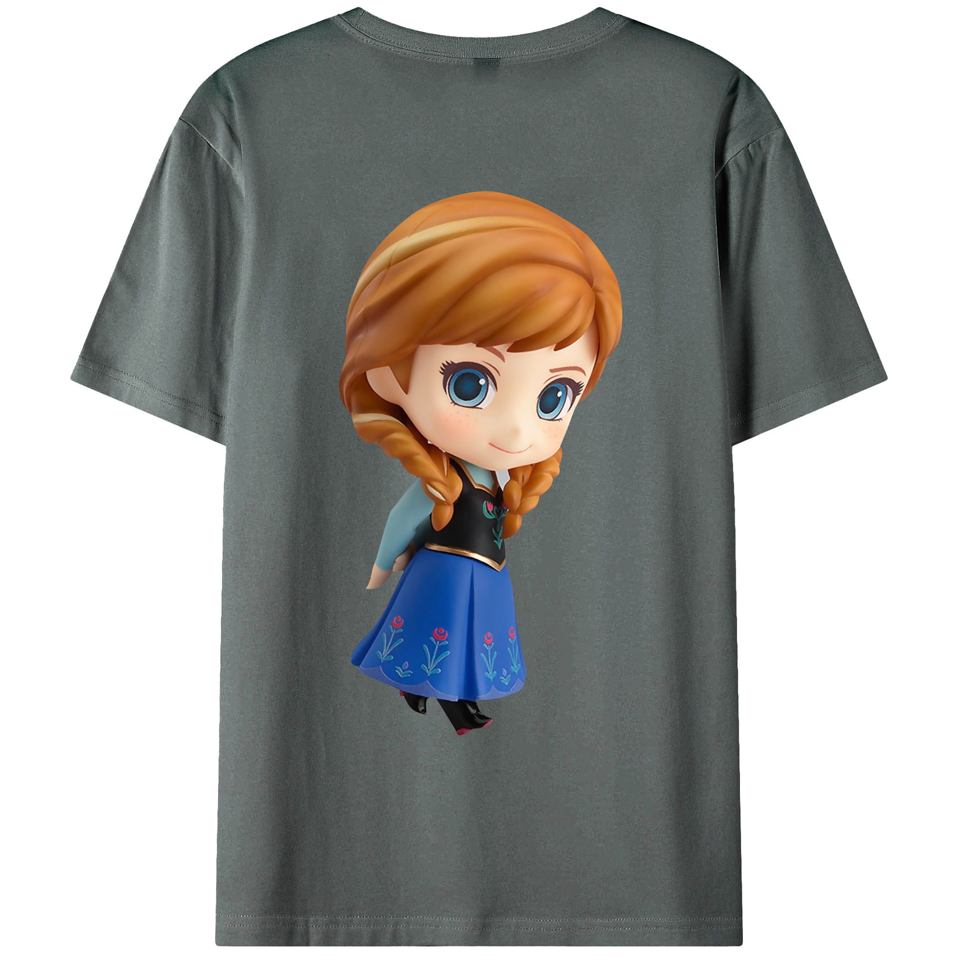 （画像用） アナと雪の女王 アンナ エルサ Frozen Anna Elsa 綿100％ メンズ半袖Tシャツ（バックプリント） 通気性